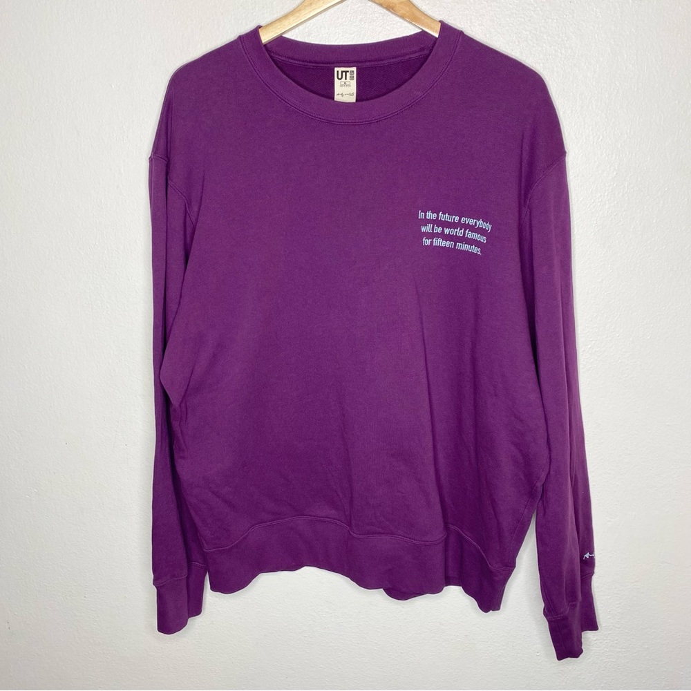 Uniqlo UT The Philosophy of Andy Warhol Purple Sweatshirt Crewneck Unisex XL